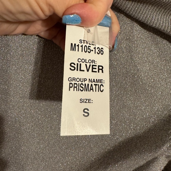 NWT GORGEOUS *SPECIAL OCASSION* SILVER SPARKLING TOP SMALL #6 - Picture 9 of 10